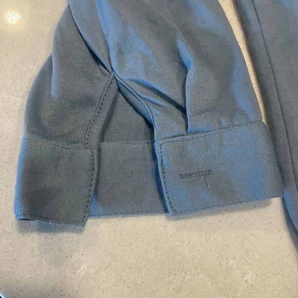 White Mark women's dress Large blue collared button down roll up long sleeves - Picture 5 of 11